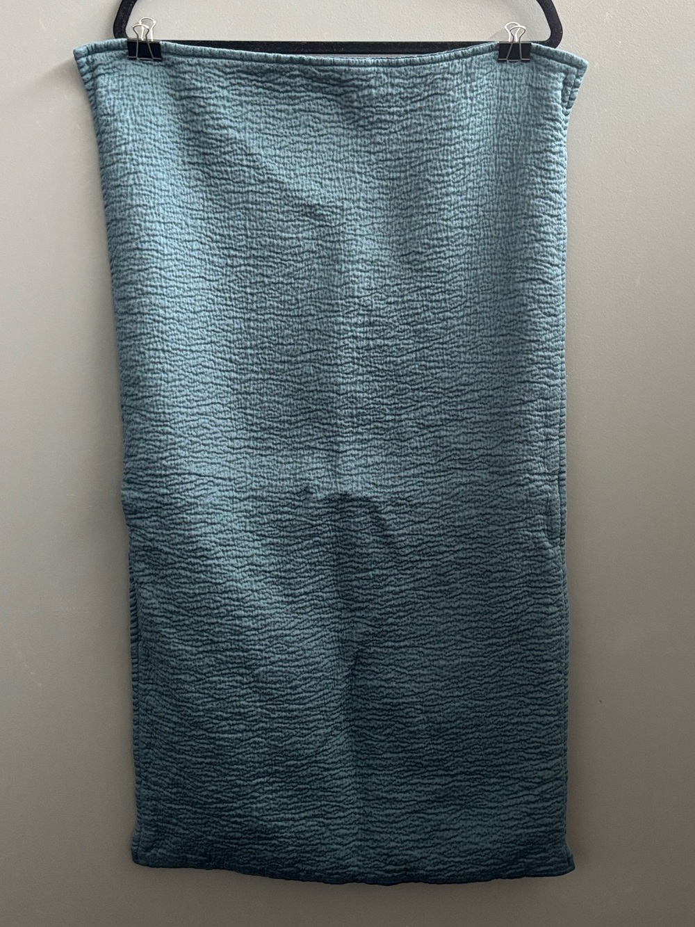 West Elm 100% Cotton Textured King Pillow Sham in Teal Blue